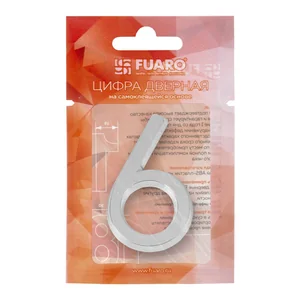 Цифра "6" самоклеящаяся ABS (50х37) (FUARO) CP хром