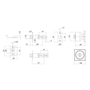Ручка защелка DK772/BL SN-BK (фик.) никель