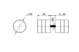 Ручка-кнопка R.DSS304-button INOX 304