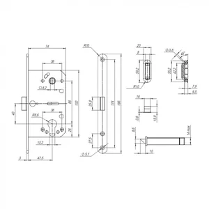 Корпус замка ML85-50/BL AB (бронза) блистер