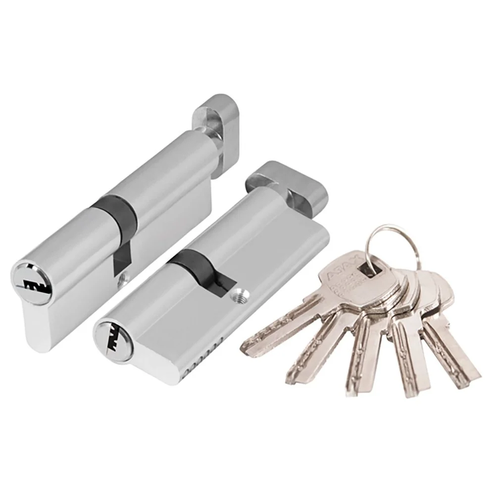 AX200 Цилиндровый механизм (AX202/80) AX2002Knob80 (40+10+30) CP хром с вертушкой
