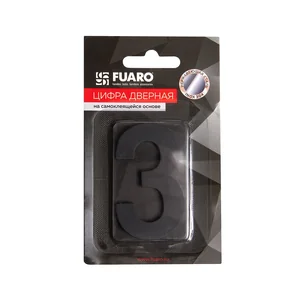 Цифра "3" самоклеящаяся SS304 (50х30) (FUARO) BL черный