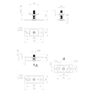 Комплект монтажных пластин SLD.Comfort-PRO.PROF/telescope.static door plates