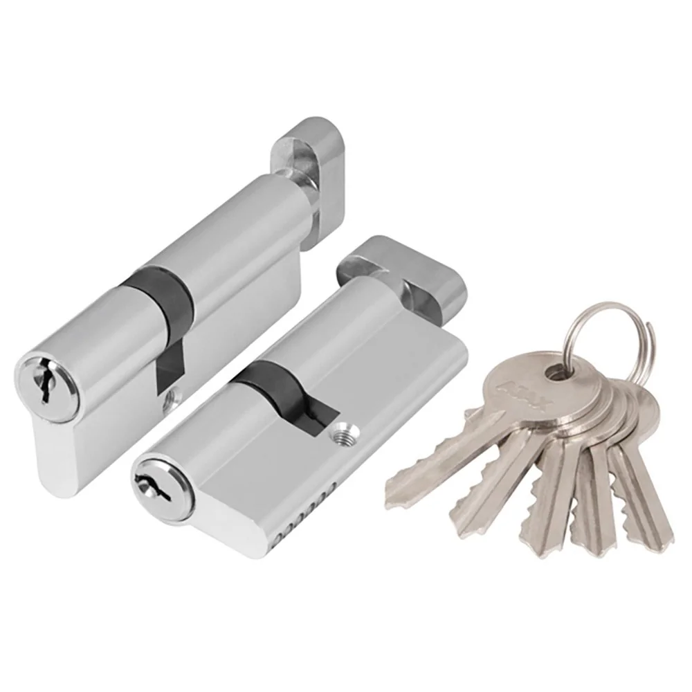 AX100 Цилиндровый механизм (AX102/80) AX1002Knob80 (30+10+40) CP хром с вертушкой