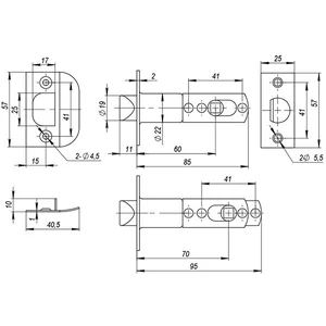Ручка защелка DK610 PB-ET (6010 PB-E) (кл./фик.) золото