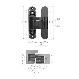 Петля скрытой установки U3D5000.VPG AB бронза TECH