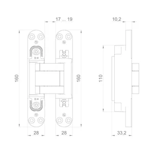 Петля скрытой установки U3D3400.TG SC мат. хром TECH