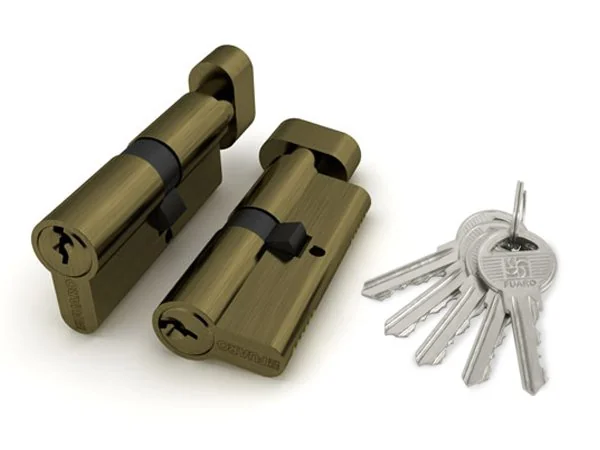 100 Z Цилиндровый механизм (100 ZM/60) 1000ZMKnob60(25+10+25) AB бронза 5Key с вертушкой