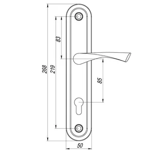 Ручка на планке HANDLE90.CRONA.04-85 (P90 8504 CRONA) AB бронза