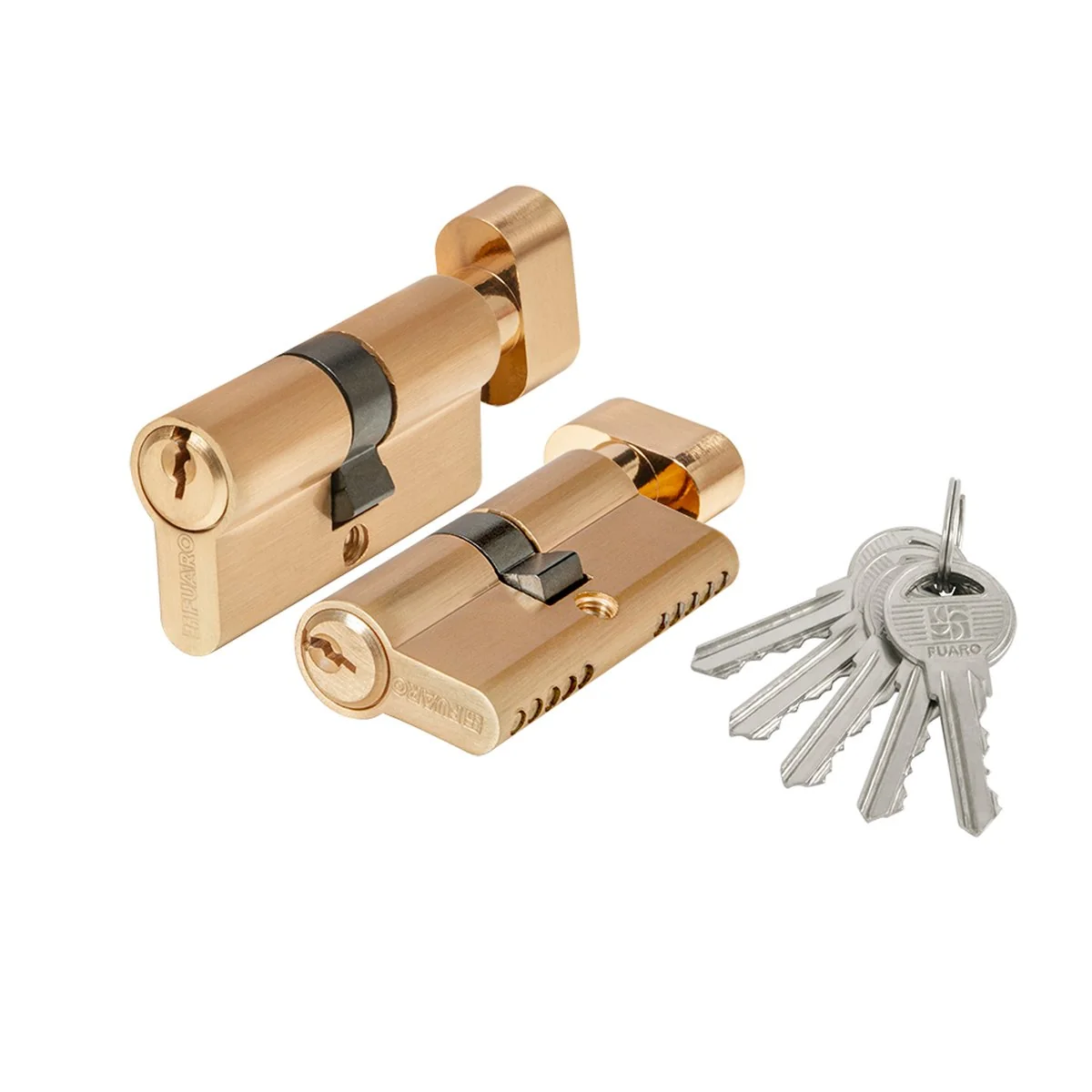 100 Z Цилиндровый механизм 1000ZM Knob60(25+10+25) SSG сатинированное золото 5Key с вертушкой