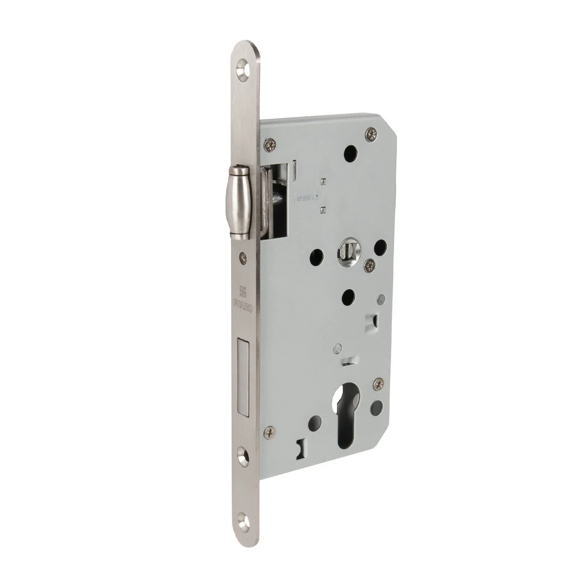INOX Замок врезной DD.INOX/C-55.72/R с роликовой защелкой (лиц.планка 20 мм)