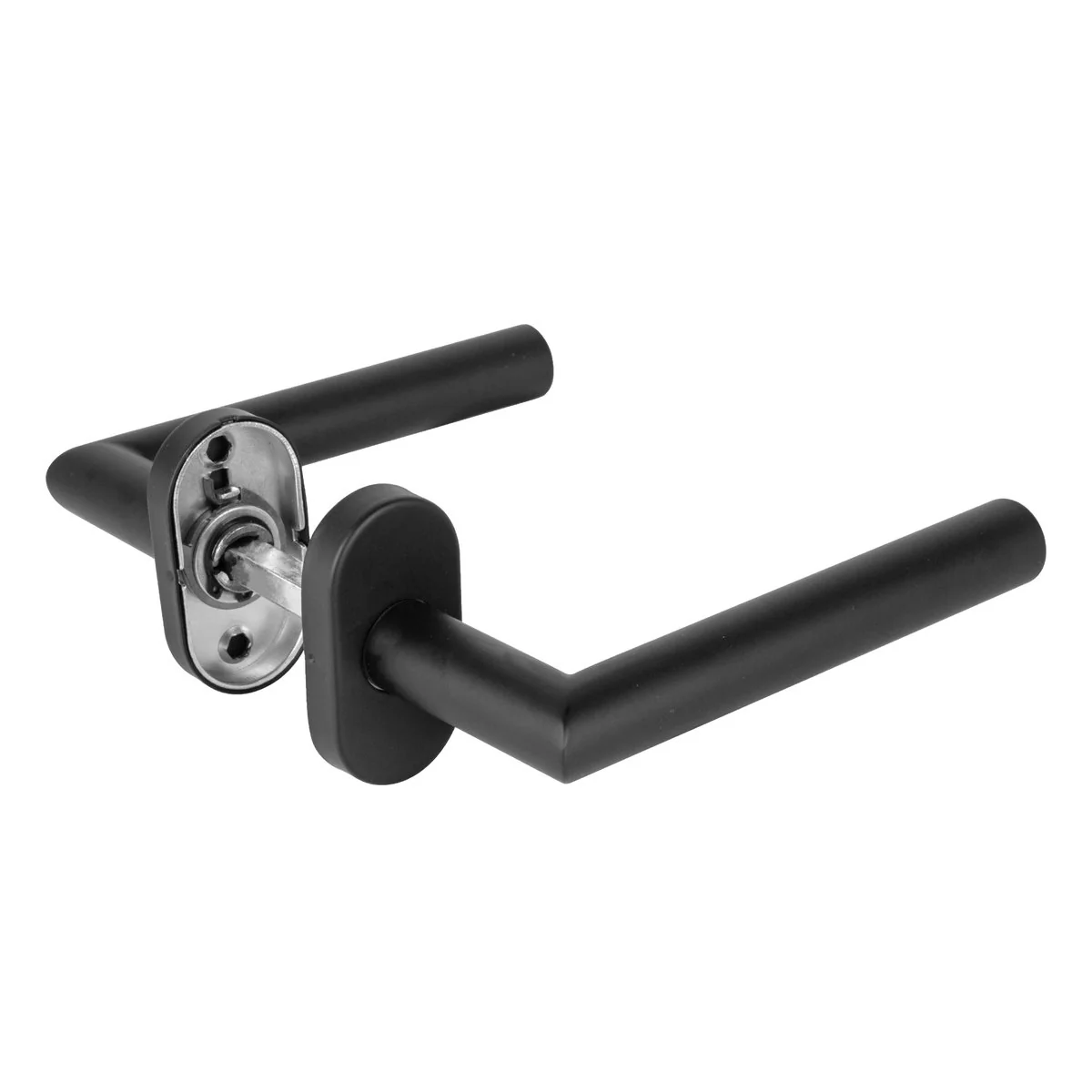 DSS Ручка раздельная R.DSS201-0204P/19 (DSS-0204P/19) INOX 201 BLACK (овальное основание)