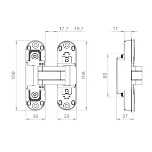 Петля скрытой установки U3D2002.TG BL черный TECH