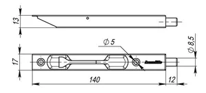 Упор дверной торцевой RIGEL17-140 (FB 5-1/2) GP-5 золото