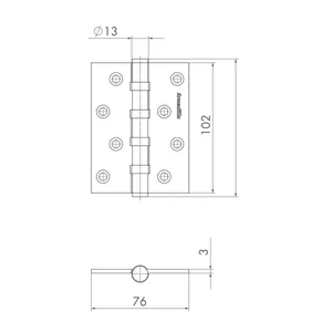 Петля универсальная IN4500UC-BL BPVD 102x76x3 INOX304 вороненый никель БЛИСТЕР