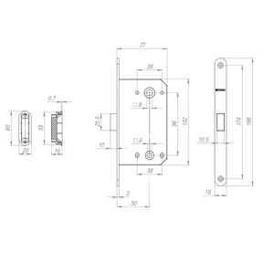 Защелка врезная магнитная MAGNM96WC-50/BL INOX GR-23 графит (блистер)