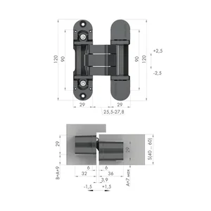 Петля скрытой установки U3D8000.VPG SG матовое золото TECH/NO LOGO