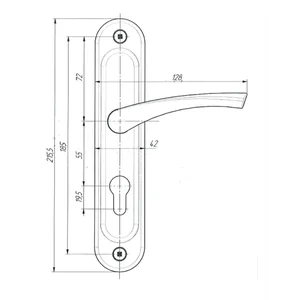 Ручка дверная на планке HP 155 (черный)