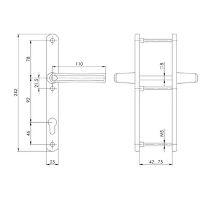 Ручка на планке HANDLE.92.25.67-75 RAL 9016 белый