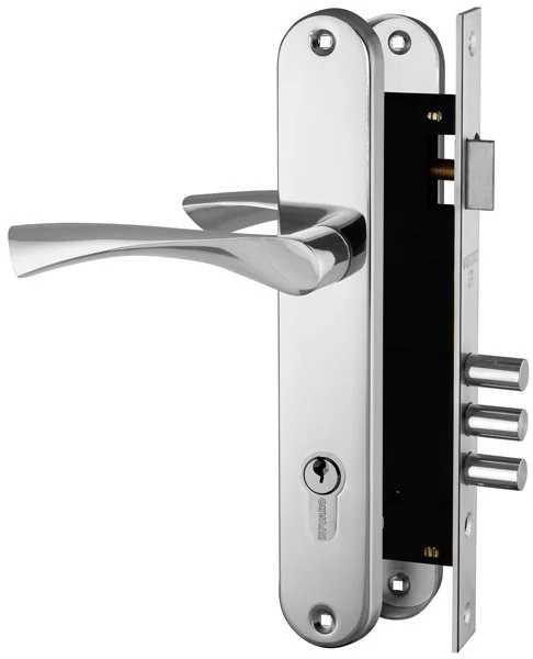 F90 Замок цилиндровый с в комплекте с ручкой LOCKSET.9011 (SET F9011) CP
