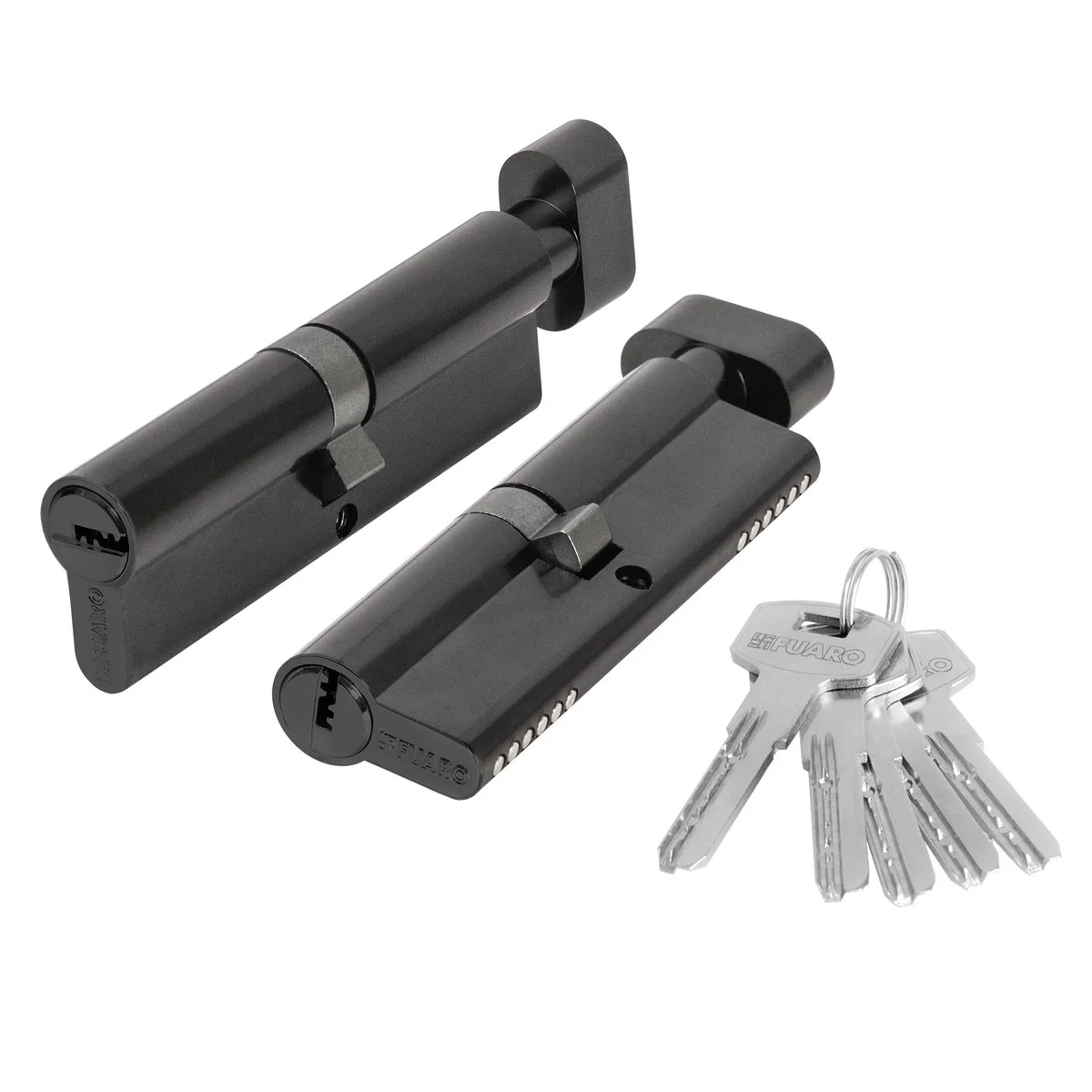 200 Z Цилиндровый механизм (200 ZM/120) 2000ZM Knob 120 (55+10+55) BL-24 черный 5Key с вертушкой