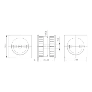 Ручка поворотная для раздвижных дверей SH.QUADRO55.BK8х2 MWSC-33 итальянский тисненый