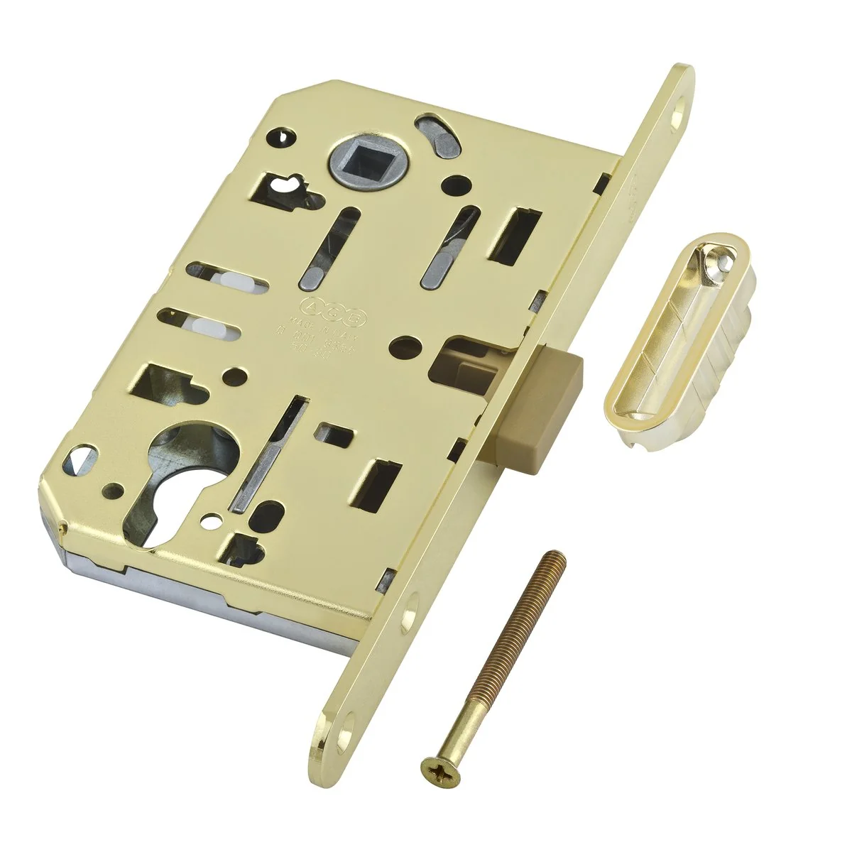 Mediana POLARIS B06103.50.03.640 Корпус врезного замка магнитный под цил. (латунь) MEDIANA POLARIS с отв. пл. (скин)