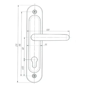Ручка дверная на планке HP 168 (медь)