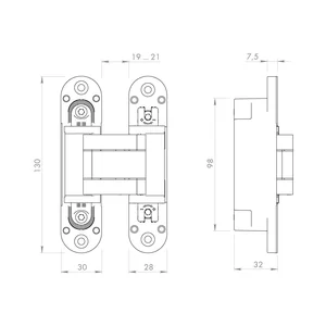 Петля скрытой установки U3D5000.VPG AB бронза TECH