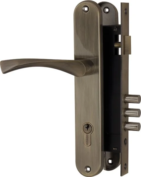 F90 Замок цилиндровый с в комплекте с ручкой LOCKSET.9011 (SET F9011) AB
