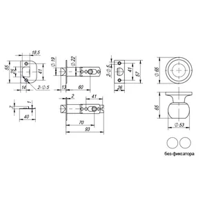 Ручка защелка DK672 BL-PS (6072 BL-P) (без фик.) черный