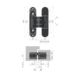 Петля скрытой установки U3D7000 FSG флорентийское золото TECH