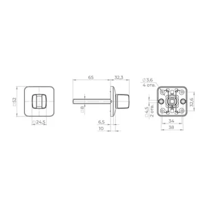 Ручка поворотная BKW8x50.K.MD50 BL-24 черный