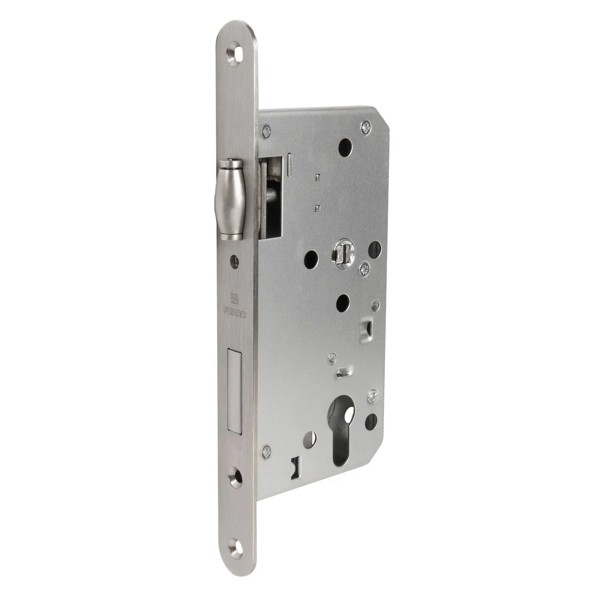 INOX Замок врезной DD.INOX/C-55.72/R с ролик. защелкой (лиц.планка 24 мм)