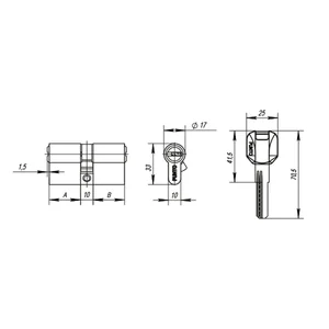 Цилиндровый механизм MaxPro7000Key80mm(35+10+35) SN никель 7key
