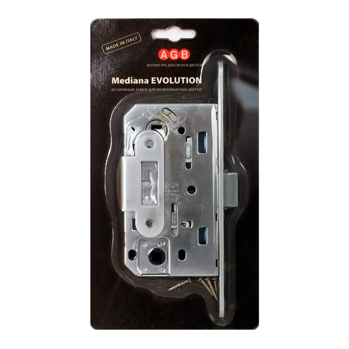 Mediana EVOLUTION B01102.50.06.567 Защелка врезная WC (никель) MEDIANA EV. (инд.упак+B01000.13)