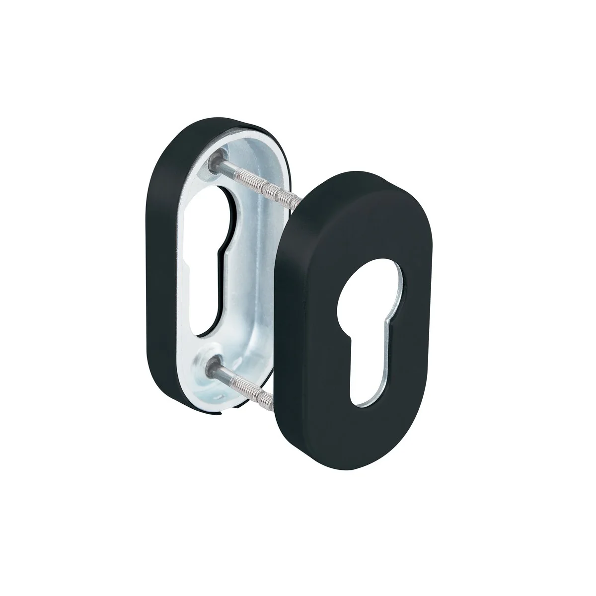 DSS Накладка под цилиндр ET.R.DSS201-02P (DSS-02P-ET) INOX 201 BLACK (овальное основание)