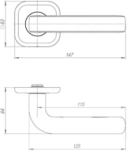 Ручка раздельная K.JK51.IND TORO 140 mm BL-24 черный (белая коробка)