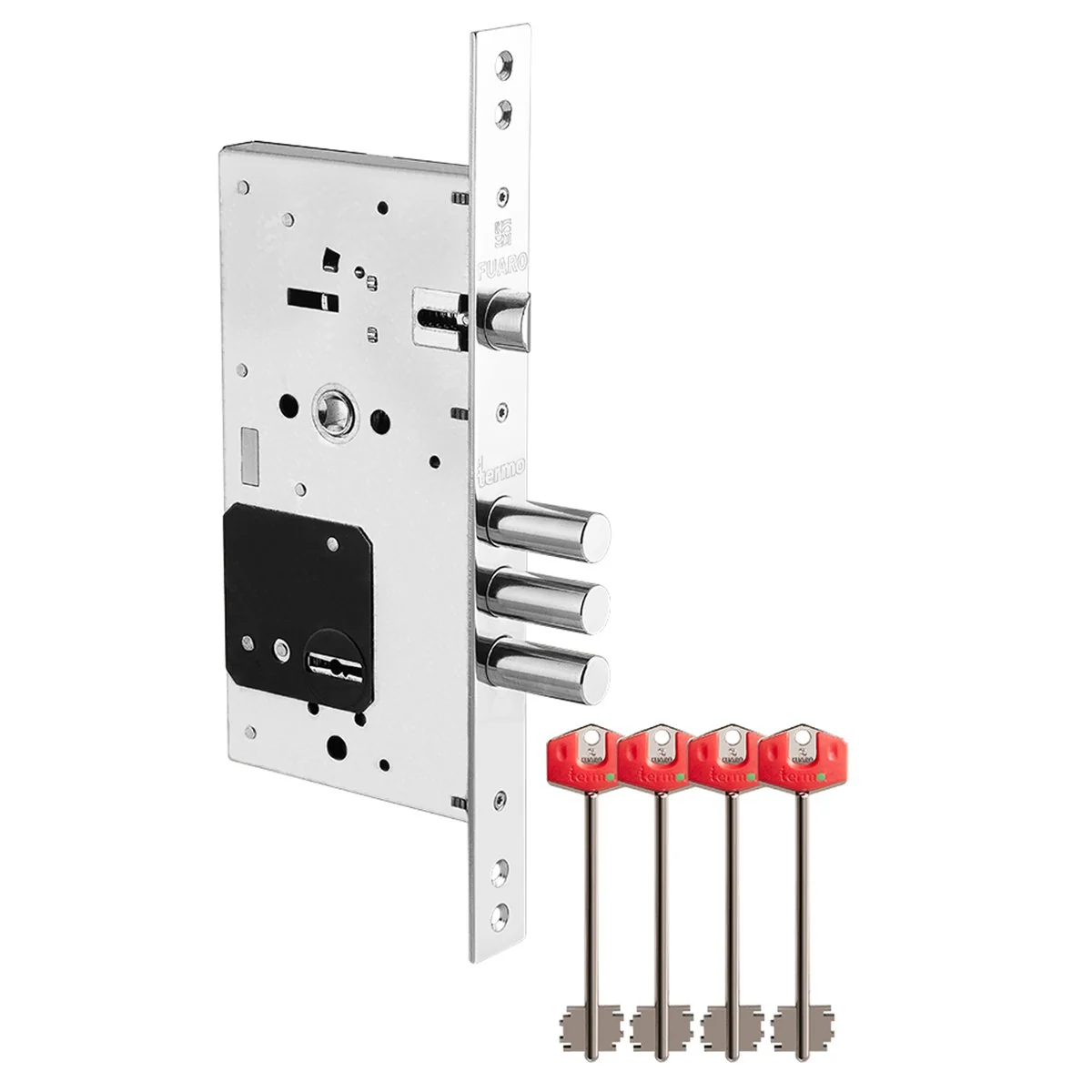 V25 Замок врезной сувальдный TERMO MDV25/S-60.85.3R16 4 key (ключ удл. 120/75 мм)
