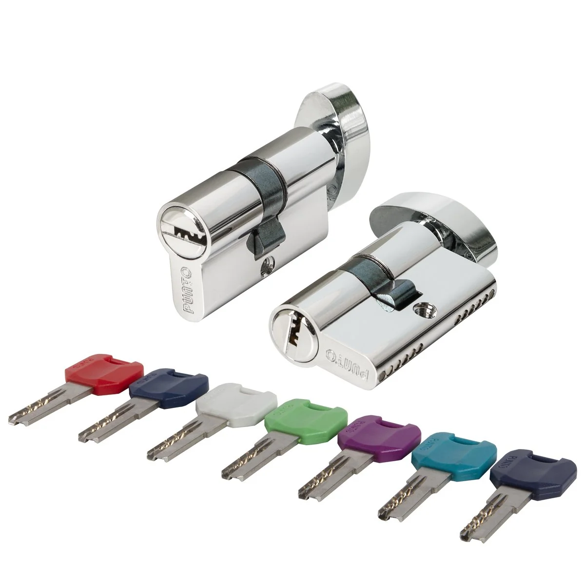 MaxPro Цилиндровый механизм MaxPro7002Knob52mm(21+10+21) CP хром 7key с вертушкой