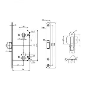 Корпус замка PL85-50/BL SN (матовый никель)
