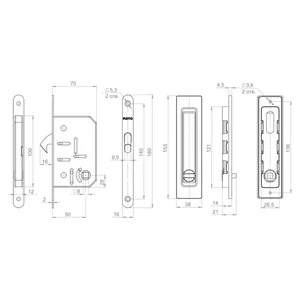 Защелка с ручками для раздвижных дверей SH.SLQ152.011 (Soft LINE SLQ-011) SSG сатинированное золото
