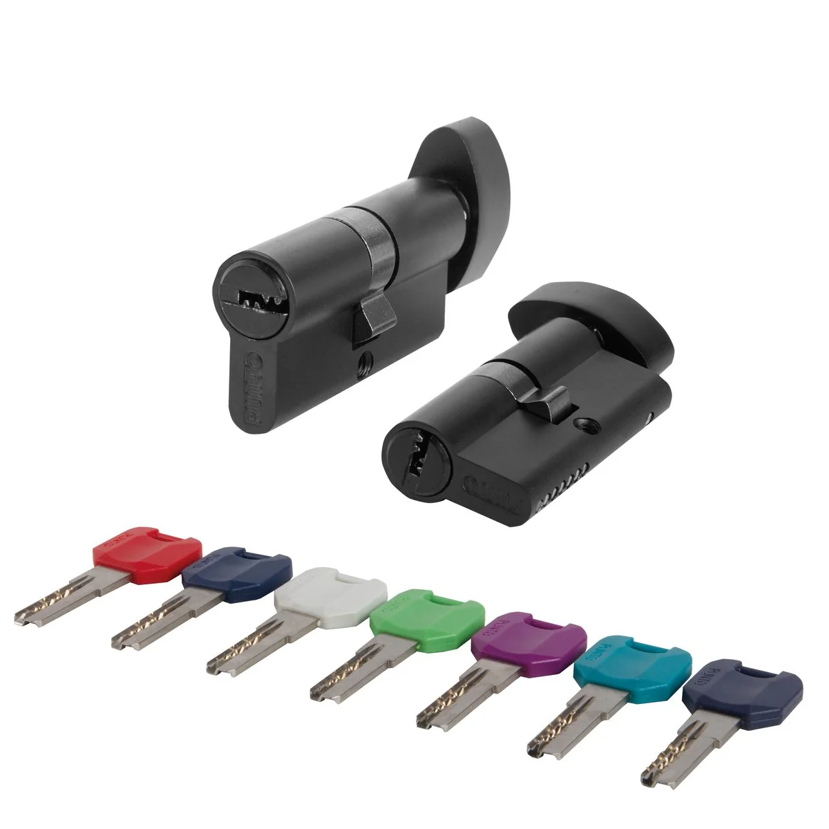 MaxPro Цилиндровый механизм MaxPro7002Knob52mm(21+10+21) BL черный 7key с вертушкой