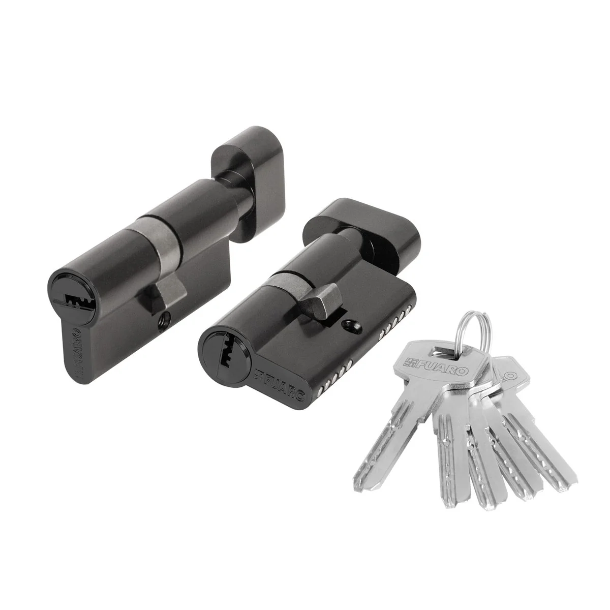200 Z Цилиндровый механизм (200 ZM/90) 2000ZM Knob 90 (45+10+35) BL-24 черный 5Key с вертушкой