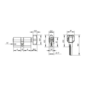 Цилиндровый механизм MaxPro7002Knob110mm(55+10+45) SN никель 7key с вертушкой