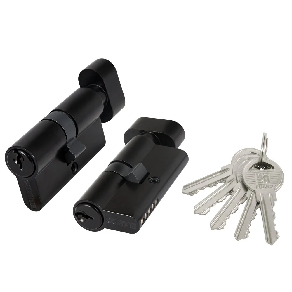 100 Z Цилиндровый механизм (100 ZM/70) 1000ZMKnob70(30+10+30) BL черный, 5 кл. с вертушкой