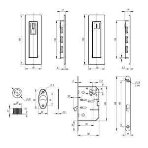 Защелка с ручками для раздвижных дверей SH.URB153.KIT011-BK (SH011 URB) АВ-7 бронза
