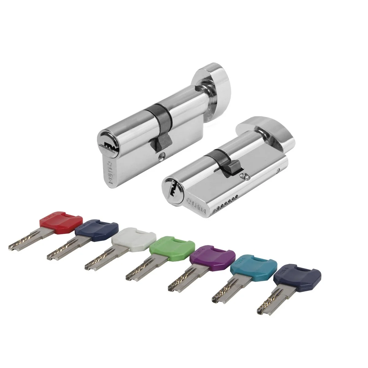 MaxPro Цилиндровый механизм MaxPro7002Knob60mm(25+10+25) CP хром 7key с вертушкой