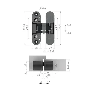 Петля скрытой установки U3D6000 CP (11160UN3D) хром