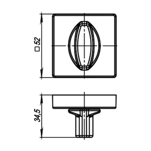 Ручка поворотная BK6.K.USQ52 FSG-39 флорентийское золото